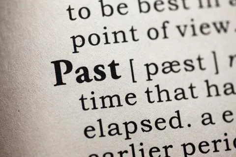 Dictionary word past Stock Photos