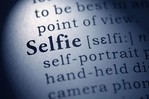 Dictionary word selfie Stock Photos