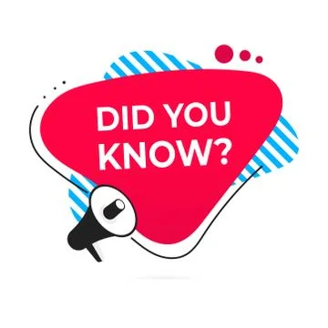 Did you know abstract shape badge and megaphone speaker label flat style design Stock Illustration