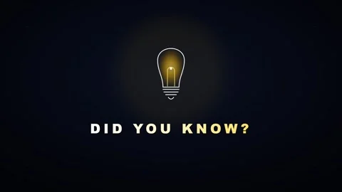 Did you know? animated light bulb with glowing effect for educational prese.. Video stock 337564265