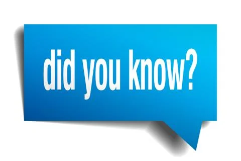 Did you know blue 3d speech bubble Stock Illustration