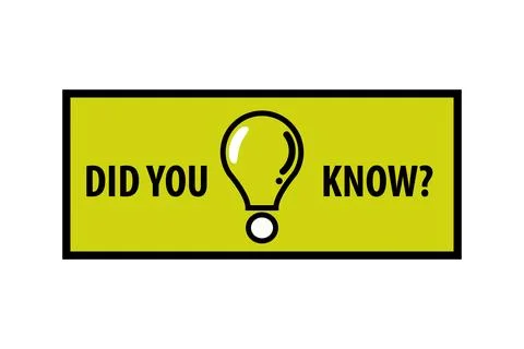 Did you know bulb icon trivia fun vector question interesting knowledge ask. Stock Illustration