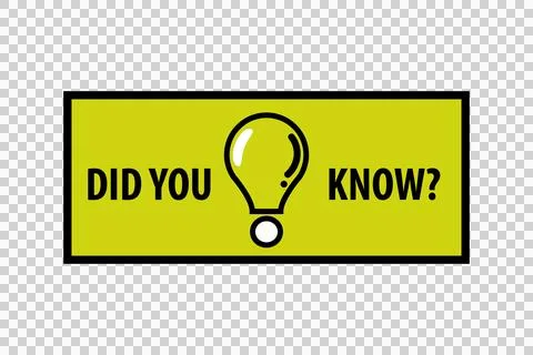 Did you know bulb icon trivia fun vector question interesting knowledge ask. Stock Illustration
