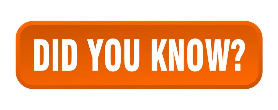 Did you know button. did you know square 3d push button Illustrazione stock