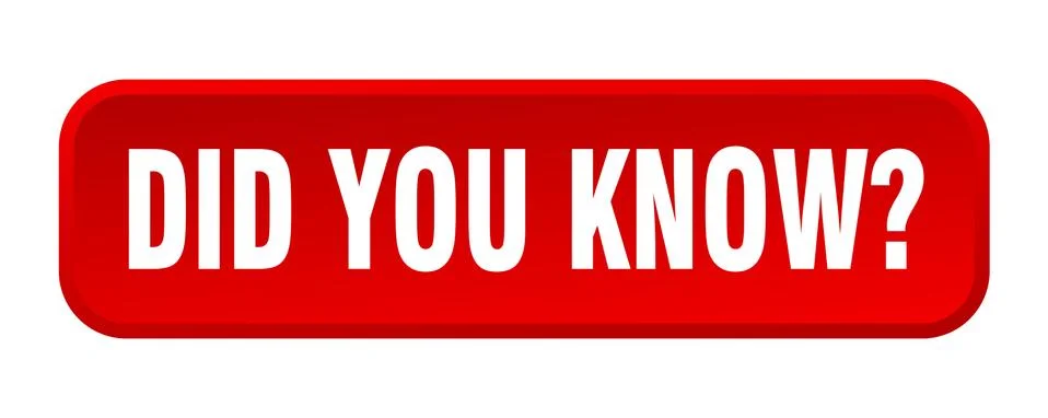 Did you know button. did you know square 3d push button Stock Illustration