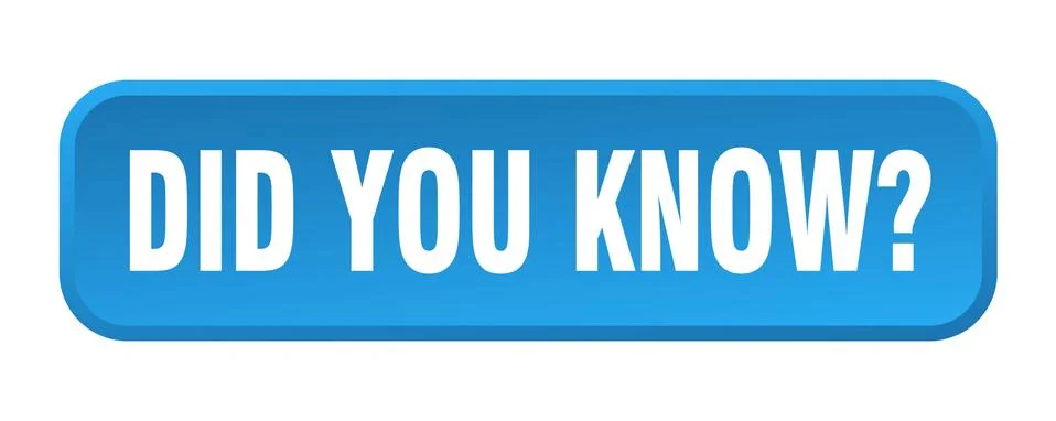 Did you know button. did you know square 3d push button Stock Illustration