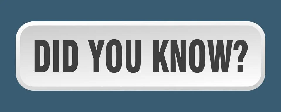 Did you know button. did you know square 3d push button Illustrazione stock