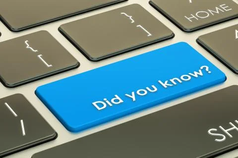 Did you know? Button on keyboard. 3D rendering Stock Illustration