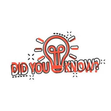 Did You Know comic in flat style. Question mark cartoon  vector illustration Stock Illustration