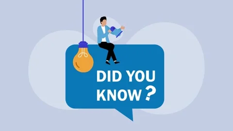 Did You Know? Fun Facts and Information cartoon animation Stock Footage 302529664
