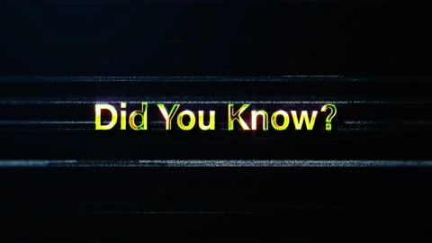 Did You Know gold text with glitch noise effect 스톡 동영상 252444542