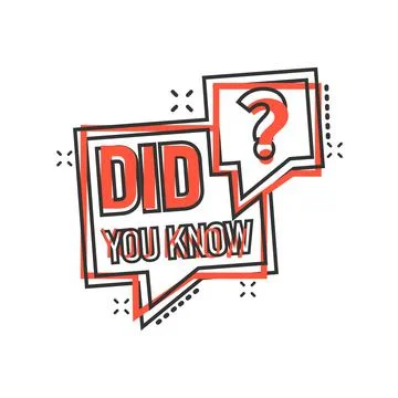 Did You Know icon in comic style. Question mark cartoon vector illustration o Illustrazione stock