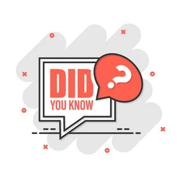 Did You Know icon in comic style. Question mark cartoon vector illustration o Stock Illustration