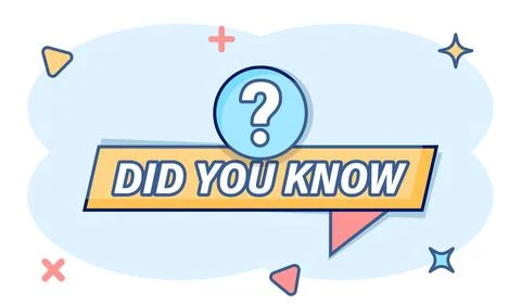 Did you know icon in comic style. Banner with frame and bulb cartoon vector i Stock Illustration