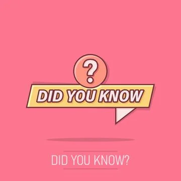 Did you know icon in comic style. Banner with frame and bulb cartoon vector.. Ilustración de archivo