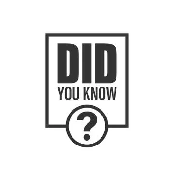 Did You Know icon in flat style. Question mark vector illustration on white i Ilustración de archivo