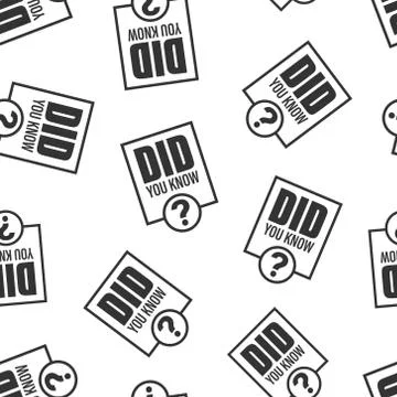 Did You Know icon in flat style. Question mark vector illustration on white i Illustrazione stock