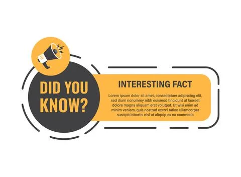 Did you know icon in flat style. Banner interesting facts vector illustrati.. Stock Illustration