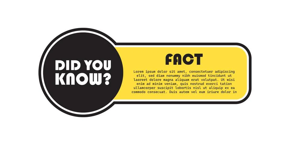 Did you know icon in flat style. Banner interesting facts vector illustrati.. Stock Illustration