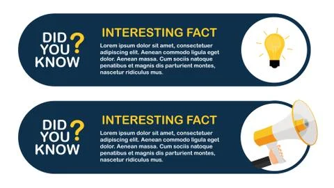 Did you know interesting fact label sticker. Vector Illustration Illustrazione stock