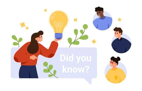 Did You Know Knowledge Sharing Concept Stock Illustration