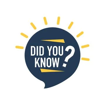 Did You Know label. Bulb and rays with a question mark Stock Illustration