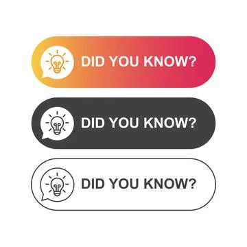 Did You Know label design. Vector illustration Stock Illustration