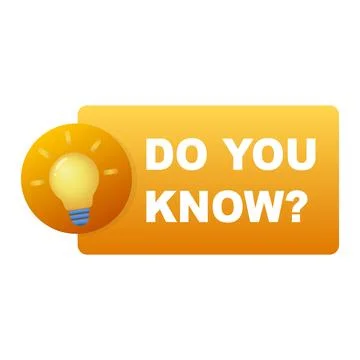 Did you know, from a light bulb? modern logo. Vector illustration Stock Illustration