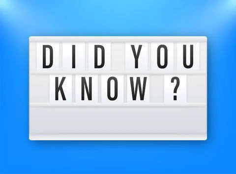 Did You Know Lightbox on blue background. Vector stock illustration Illustrazione stock