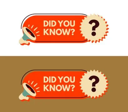 Did you know? Megaphone with bubble speech. Sticker for promotion and adverti Stock Illustration