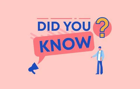 Did you know. Pink question with conversation and communication on solving Illustrazione stock