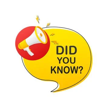Did you know question. Badge with megaphone icon. Flat vector illustration on 库存插图