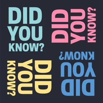Did You Know question. did you know words Stock Illustration