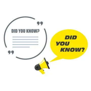 Did you know quotation - speech bubble with excerpt, fact banner and megaphon Stock-Illustration