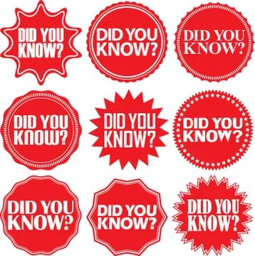Did you know red label.Did you know red sign. Did you know red banner. Vector Stock Illustration