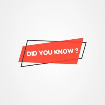 Did you know shape icon logo vector design template Stock Illustration