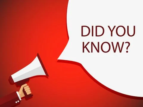 Did you know speech bubble with megaphone. Vector flat illustration 스톡 일러스트