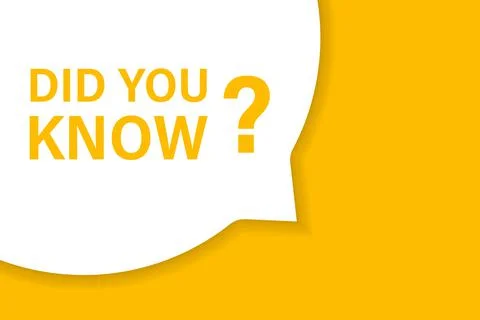 Did you know speech bubble banner vector with copy space for business, market Stock Illustration