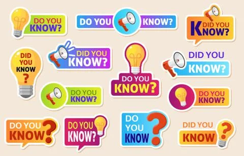 Did you know. Speech bubbles with question mark for social media. Information Stock Illustration