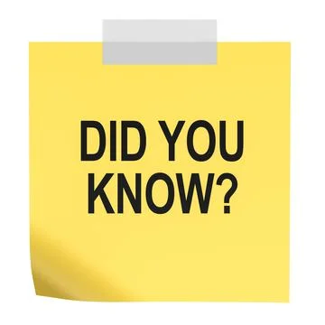 Did you know, sticky note. 3D rendering Stock Illustration