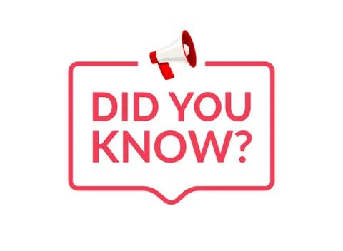 Did you know text in speech bubble message. Question banner or wisdom ask sign Stock Illustration