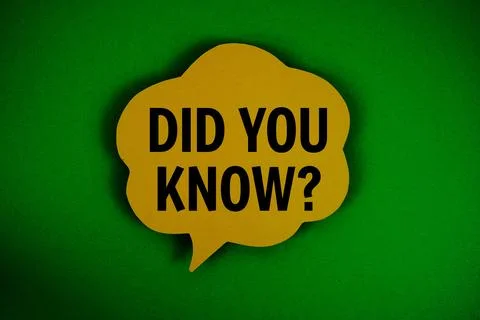 Did You Know? text with speech bubble on green background Stock Photos