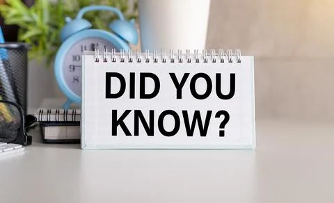 Did You Know Text written on notebook page on white background Stock Photos