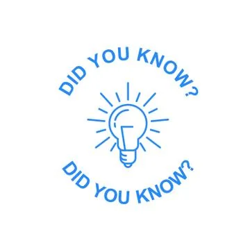Did you know tip icon, light bulb and quote symbol, prompting sign Stock Illustration