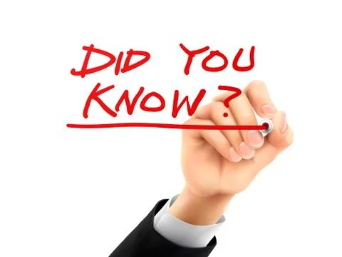 Did You Know written by 3d hand Ilustração Stock