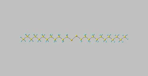Didodecyl disulfide molecular structure isolated on grey Stock Illustration