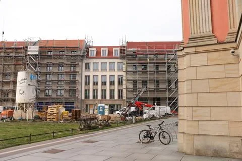  Die Baustelle für das neue Wohn- und Geschäftsviertel am Alten Markt in P. Stock Photos