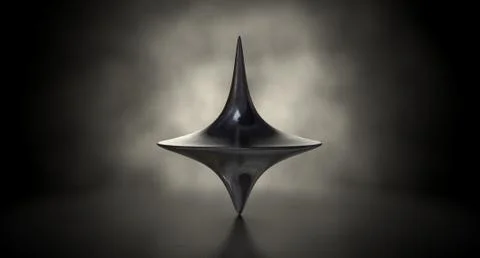 Die cast spinning top silhouetted Stock Illustration