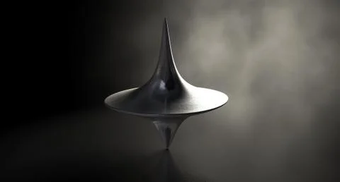 Die cast spinning top silhouetted Stock Illustration