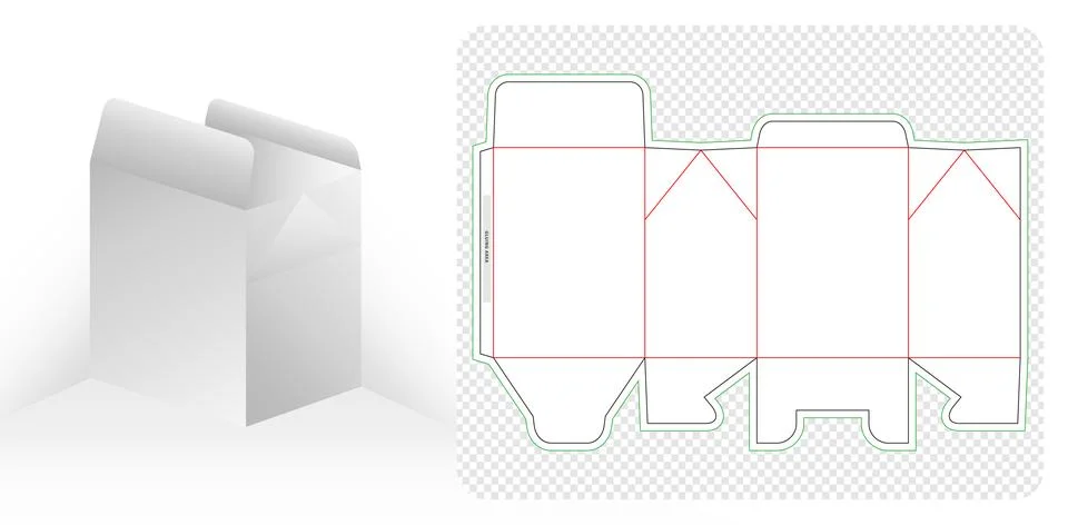 Die Cut Box Packaging Stock Illustration